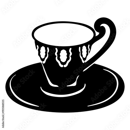 Thin antique teacup cut out