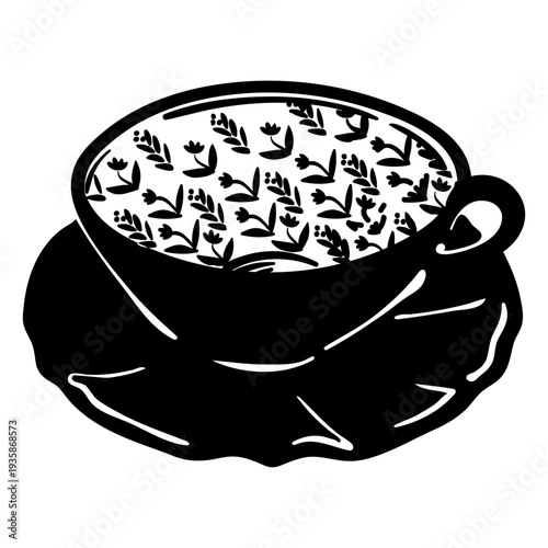 Round teacup design cut out