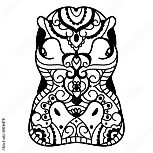 Hippo mandala design