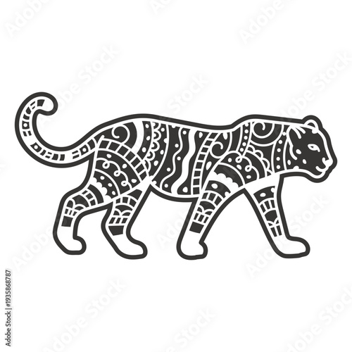 Standing leopard cut out