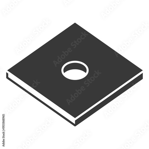 Black sqare washer cut out