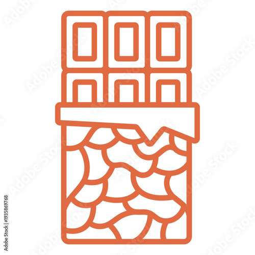 Opened chocolate bar stroke