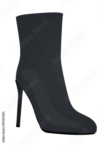 Black women boots. vector illustration