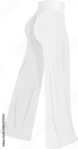 White tight pants leggings. vector illustration