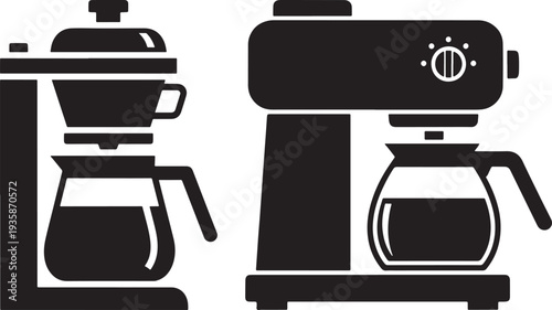 Coffee maker front and side view