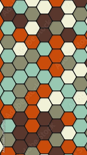Abstract Procedural Hexagonal Mesh with Angular Cell Infill Animation