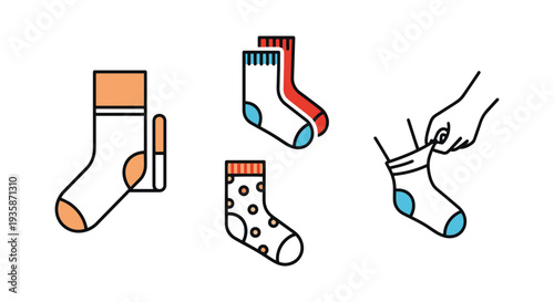 Cotton Socks Line art vector minimal abstract