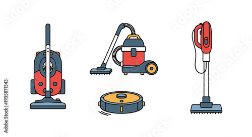 Vacuum Cleaner Line creative abstract art vector