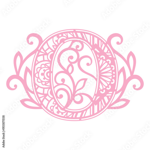 Pretty number 0 mandala design