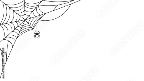 Spider Web Cobweb Corner Decoration Halloween Clipart Illustration