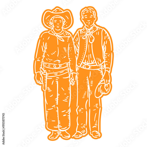 Cowboys standing cut out