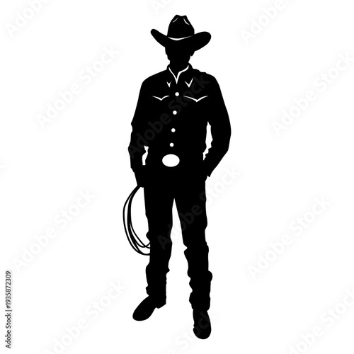Cowboy with rope cut out