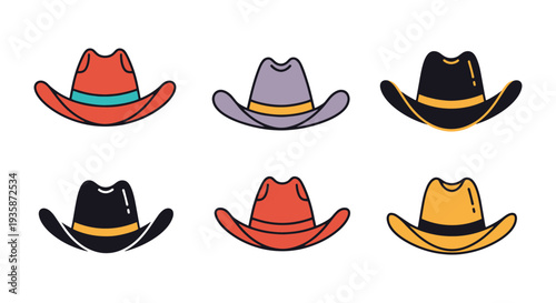 Cowboy Hat Line art vector modern abstract style illustration