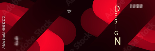 red and black abstract geometric design background with shapes