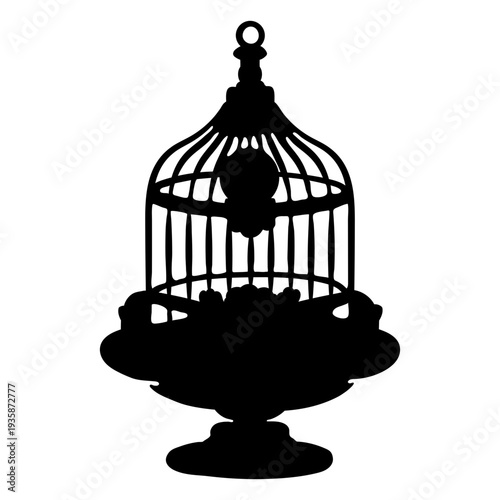 Antique bird cage silhouette
