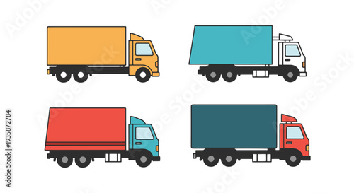 Truck Line art modern bold tone illustration