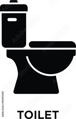 A black and white image of a standard toilet