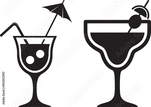 Tropical cocktail drinks icon