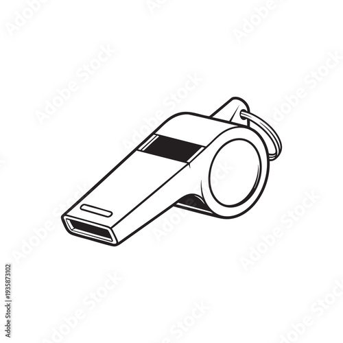 Silhouette of a referee whistle isolated on transparent background