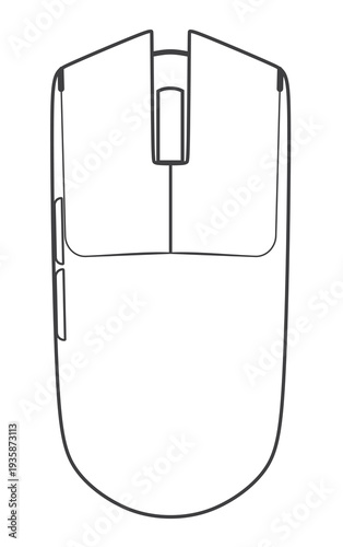 Black electronic optical mouse. vector