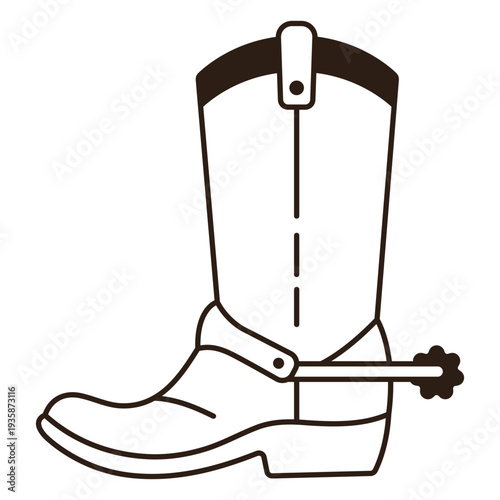 Cowboy boot spurs filled stroke