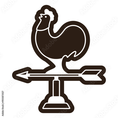 Rooster weather vane cut out