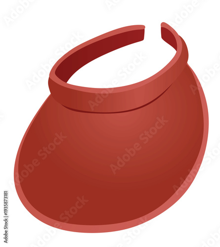 Red long visor cap. vector illustration