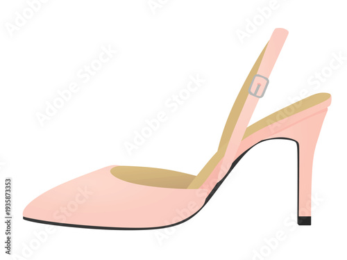 Pink strap sandal. vector illustration