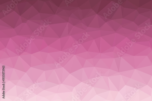 A vibrant gradient of pink and magenta geometric triangles forms a stunning polygonal surface