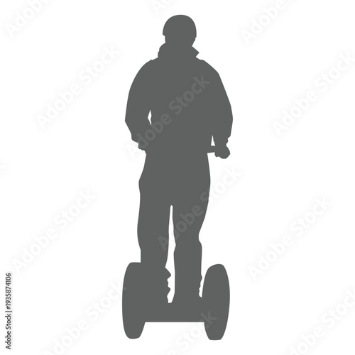 Man in segway frontal silhouette