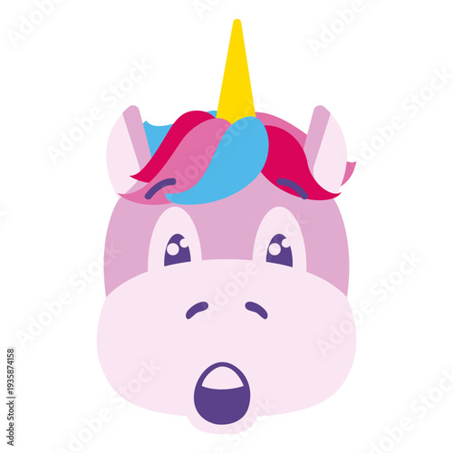 Unicorn surprised flat