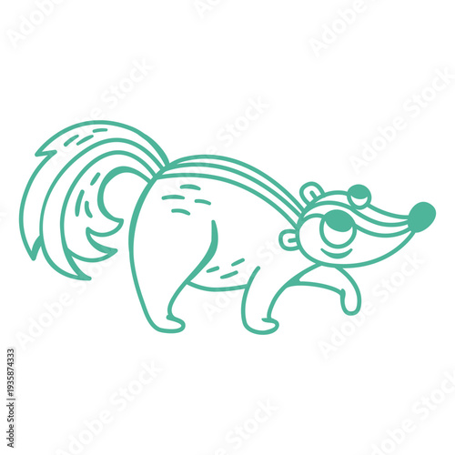 Cute skunk filled stroke