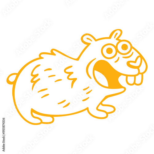 Squeaking guinea pig filled stroke