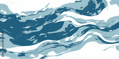 Vector flowing water waves ripple across the view. Capture the soothing and dynamic nature of water, evoking feelings of serenity and movement.