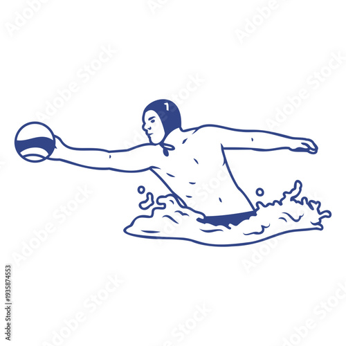 Waterpolo sport male player jump