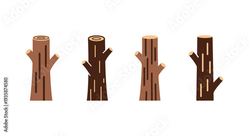 Trunks Line art vector set creative bold tone