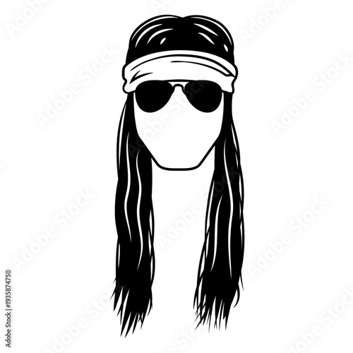 Rock hairstyle bandana cut out