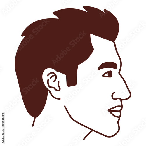 Man's haircut profile filled stroke