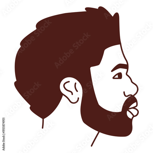 Man hairstyle profile filled stroke