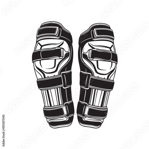 pair of shin guards on transparent background cut out isolated illustration on transparent background layout