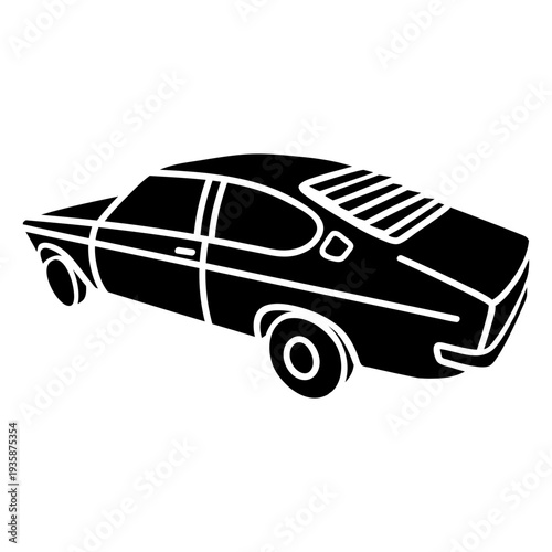 Black vintage car cut out