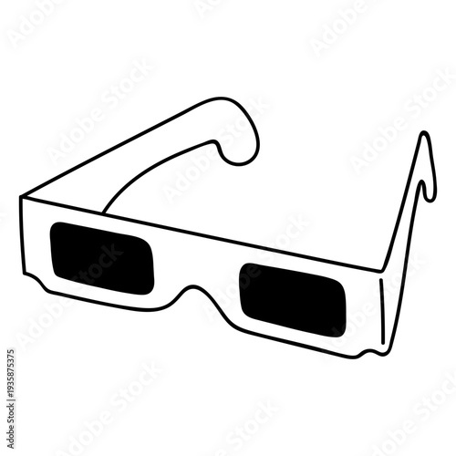 Cool 3D glasses filled stroke