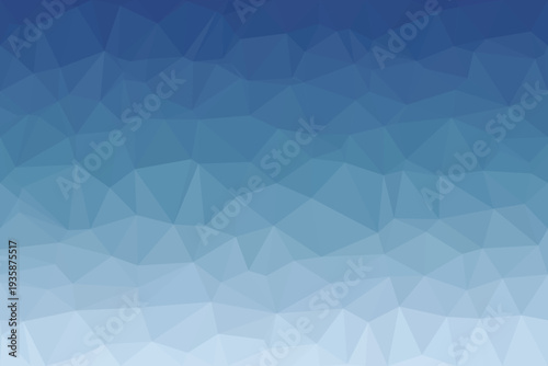 Calm deep blue and soft sky blue polygons create a serene geometric design with smooth transitions