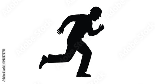 A dynamic full body portrayal of a person in mid run captured in stark contrast as a silhouette high quality professional