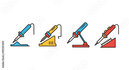 Soldering Iron Line art vector colorful creative design illustration