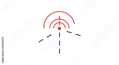 SOS Signal Line art minimal vivid color vector