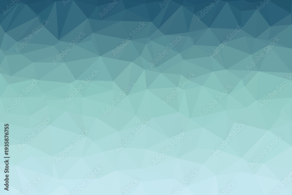 Obraz premium Polygonal geometric pattern featuring a smooth gradient transition from deep teal to a light aqua tone