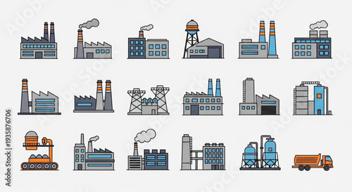 Collection of Industrial Factory Buildings and Structures.