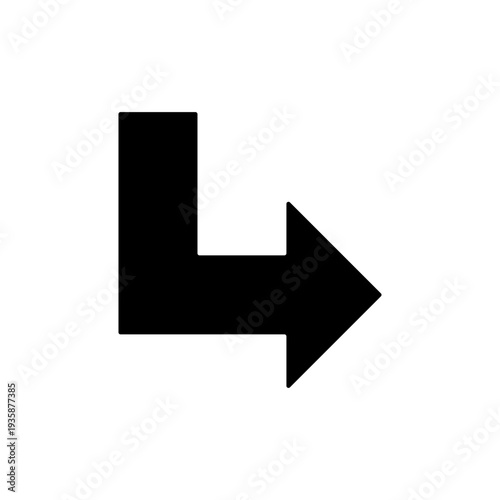 Black L-shaped arrow pointing right and down, indicating a return or enter action.