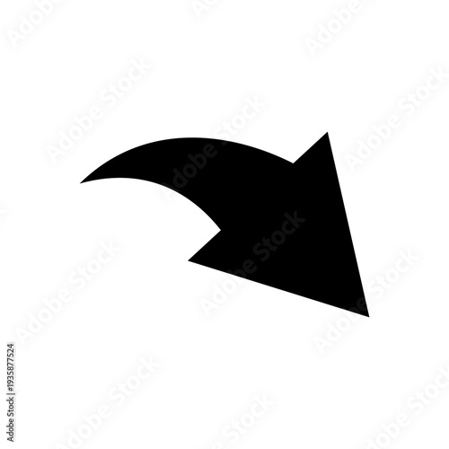 A black curved arrow icon pointing right, representing a forward action, redo, or next step in a digital interface.
